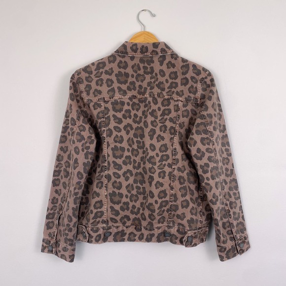 BLANKNYC Brown Leopard Print Denim Jacket Small - Picture 6 of 6